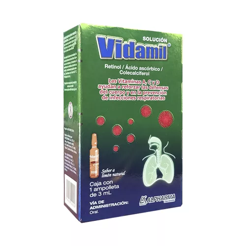 VIDAMIL LIMON 7800 UI/600 mg/1200 UI/3 ml 1 Ampolleta